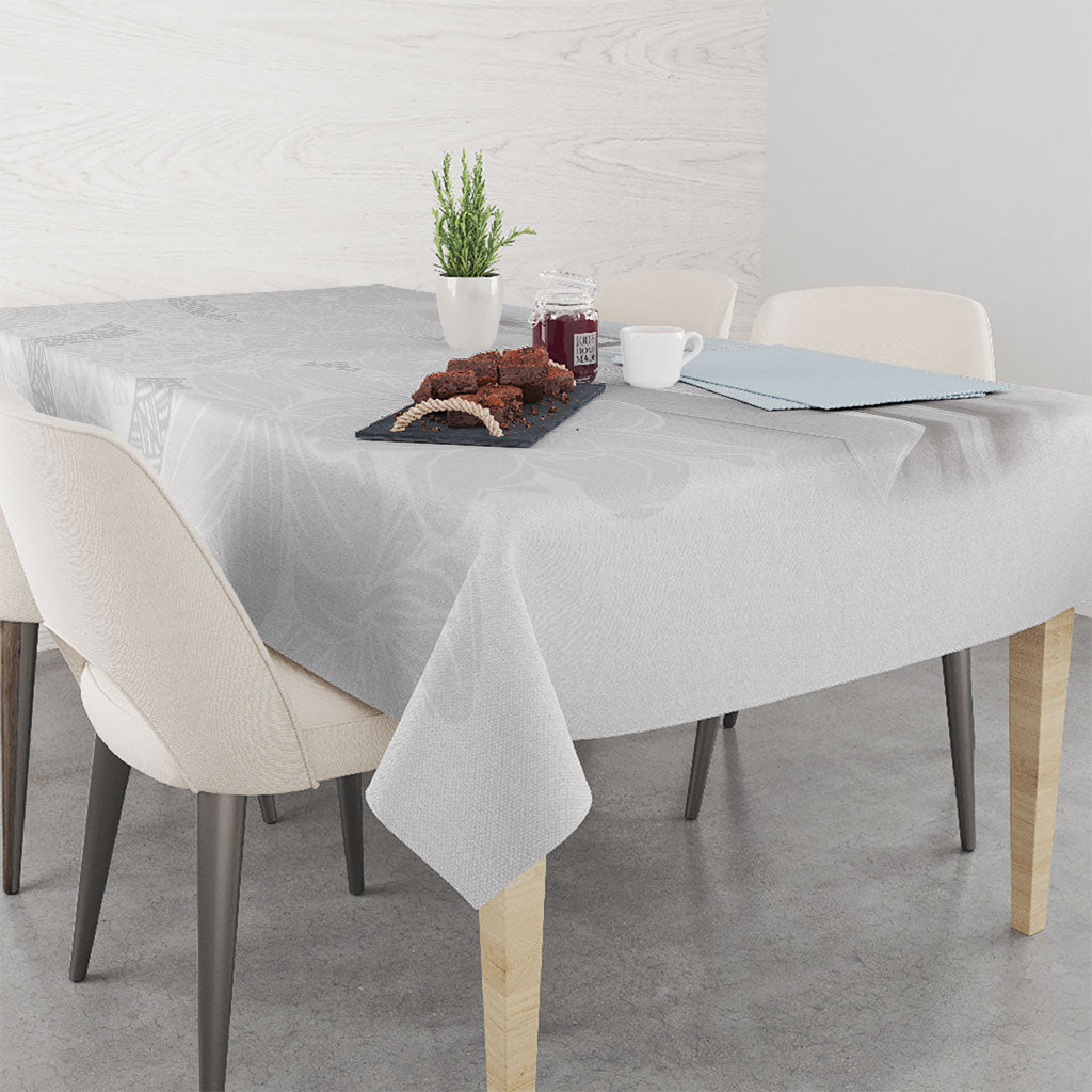 Niue White Sunday Tapu Fanau Tablecloth Fiti Pua Mix Hiapo Tapa LT7 - Polynesian Pride