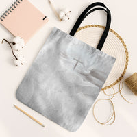Niue White Sunday Tapu Fanau Tote Bag Fiti Pua Mix Hiapo Tapa LT7 Black Strap One Size White - Polynesian Pride