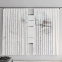 Niue White Sunday Tapu Fanau Window Curtain Fiti Pua Mix Hiapo Tapa LT7 With Hooks White - Polynesian Pride