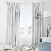 Niue White Sunday Tapu Fanau Window Curtain Fiti Pua Mix Hiapo Tapa LT7 - Polynesian Pride
