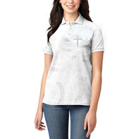 Niue White Sunday Tapu Fanau Women Polo Shirt Fiti Pua Mix Hiapo Tapa LT7 - Polynesian Pride
