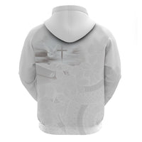 Niue White Sunday Tapu Fanau Zip Hoodie Fiti Pua Mix Hiapo Tapa