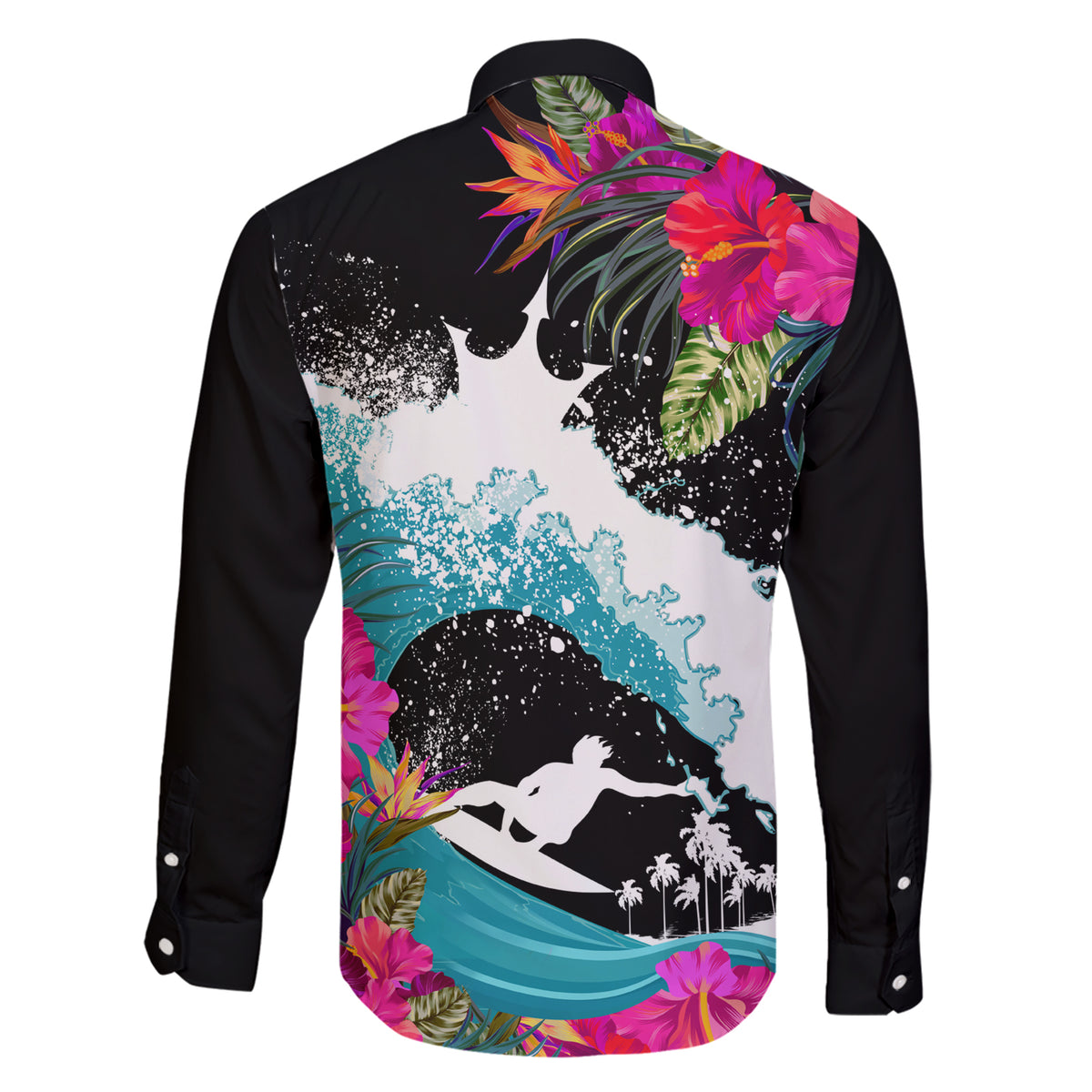 Hawaii Surfing Family Matching Short Sleeve Bodycon Dress and Hawaiian Shirt Triple Crown Rides The Waves LT7 - Polynesian Pride