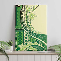 Samoa Siapo Mamanu Canvas Wall Art Plumeria Emerald Motifs