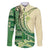 Samoa Siapo Mamanu Family Matching Off The Shoulder Long Sleeve Dress and Hawaiian Shirt Plumeria Emerald Motifs