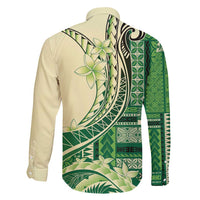 Samoa Siapo Mamanu Family Matching Tank Maxi Dress and Hawaiian Shirt Plumeria Emerald Motifs LT7 - Polynesian Pride