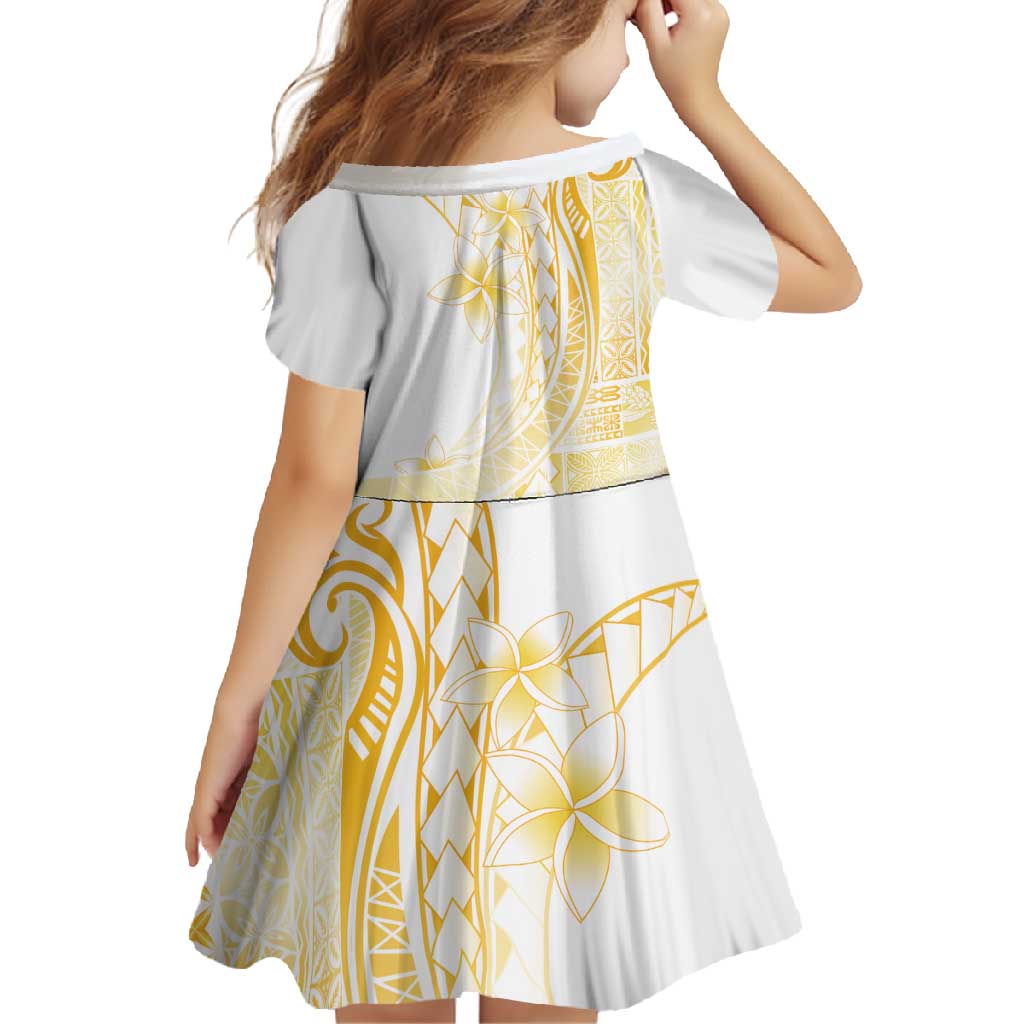 Samoa Siapo Mamanu Family Matching Off Shoulder Maxi Dress and Hawaiian Shirt Plumeria Fancy Gold Motifs LT7 - Polynesian Pride