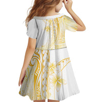 Samoa Siapo Mamanu Family Matching Off Shoulder Short Dress and Hawaiian Shirt Plumeria Fancy Gold Motifs LT7 - Polynesian Pride