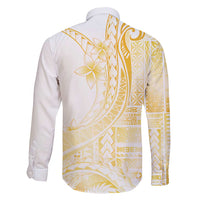 Samoa Siapo Mamanu Family Matching Puletasi and Hawaiian Shirt Plumeria Fancy Gold Motifs LT7 - Polynesian Pride