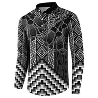 Aotearoa Taniko Pattern Button Sweatshirt Poutama Mix Kowhai Flowers