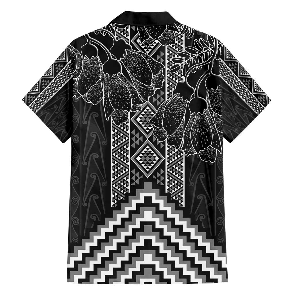 Aotearoa Taniko Pattern Family Matching Long Sleeve Bodycon Dress and Hawaiian Shirt Poutama Mix Kowhai Flowers LT7 - Polynesian Pride