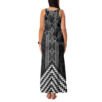 Aotearoa Taniko Pattern Family Matching Tank Maxi Dress and Hawaiian Shirt Poutama Mix Kowhai Flowers LT7 - Polynesian Pride