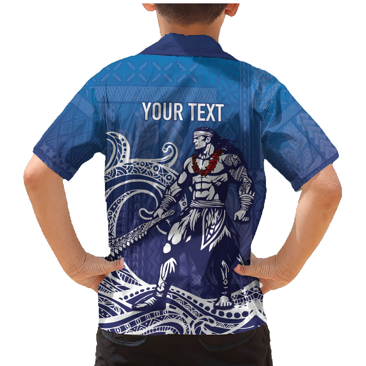 Samoa Manuia le Aso Tuto'atasi Siapo Motif Family Matching Mermaid Dress and Hawaiian Shirt Warrior with Nifo Oti LT7 - Polynesian Pride