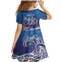 Samoa Manuia le Aso Tuto'atasi Siapo Motif Family Matching Mermaid Dress and Hawaiian Shirt Warrior with Nifo Oti LT7 - Polynesian Pride