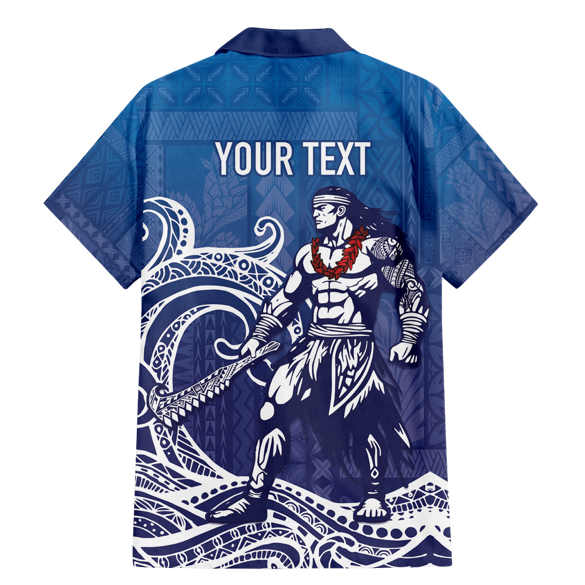 Samoa Manuia le Aso Tuto'atasi Siapo Motif Family Matching Mermaid Dress and Hawaiian Shirt Warrior with Nifo Oti LT7 - Polynesian Pride