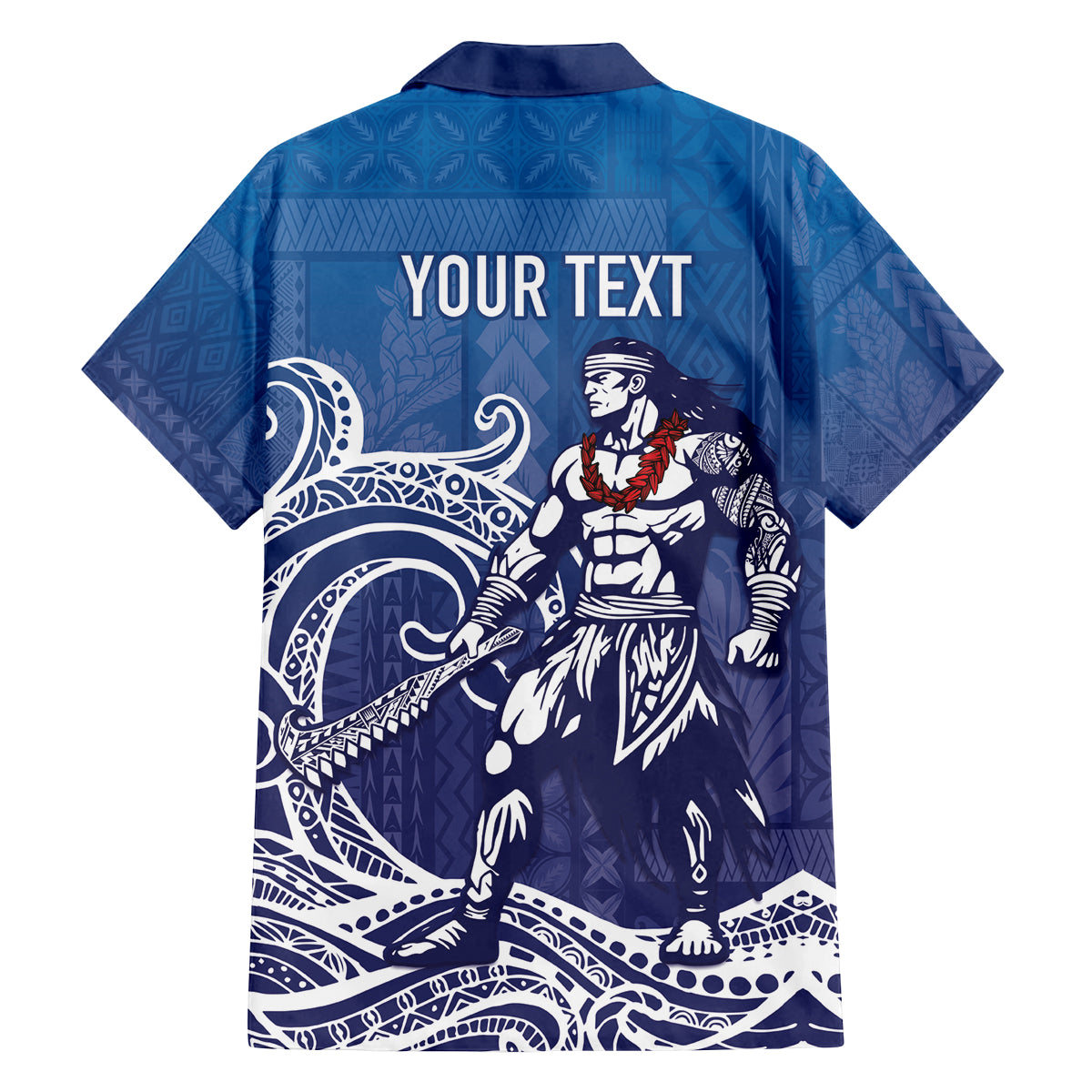 Samoa Manuia le Aso Tuto'atasi Siapo Motif Family Matching Off The Shoulder Long Sleeve Dress and Hawaiian Shirt Warrior with Nifo Oti LT7 - Polynesian Pride