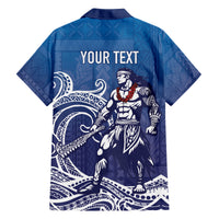 Samoa Manuia le Aso Tuto'atasi Siapo Motif Family Matching Off Shoulder Short Dress and Hawaiian Shirt Warrior with Nifo Oti LT7 - Polynesian Pride