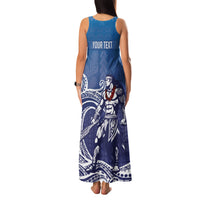 Samoa Manuia le Aso Tuto'atasi Siapo Motif Family Matching Tank Maxi Dress and Hawaiian Shirt Warrior with Nifo Oti LT7 - Polynesian Pride