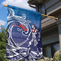 Samoa Manuia le Aso Tuto'atasi Siapo Motif Garden Flag Warrior with Nifo Oti
