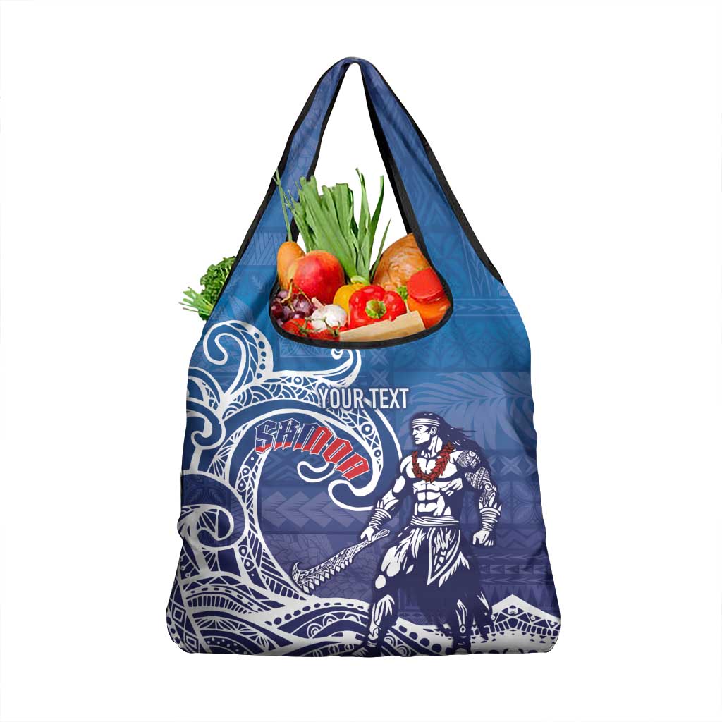 Samoa Manuia le Aso Tuto'atasi Siapo Motif Grocery Bag Warrior with Nifo Oti