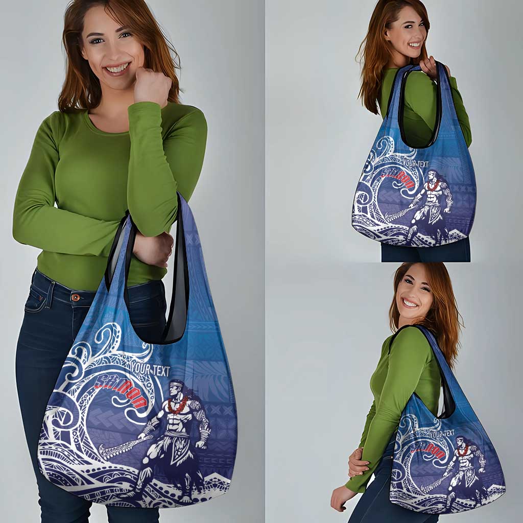 Samoa Manuia le Aso Tuto'atasi Siapo Motif Grocery Bag Warrior with Nifo Oti