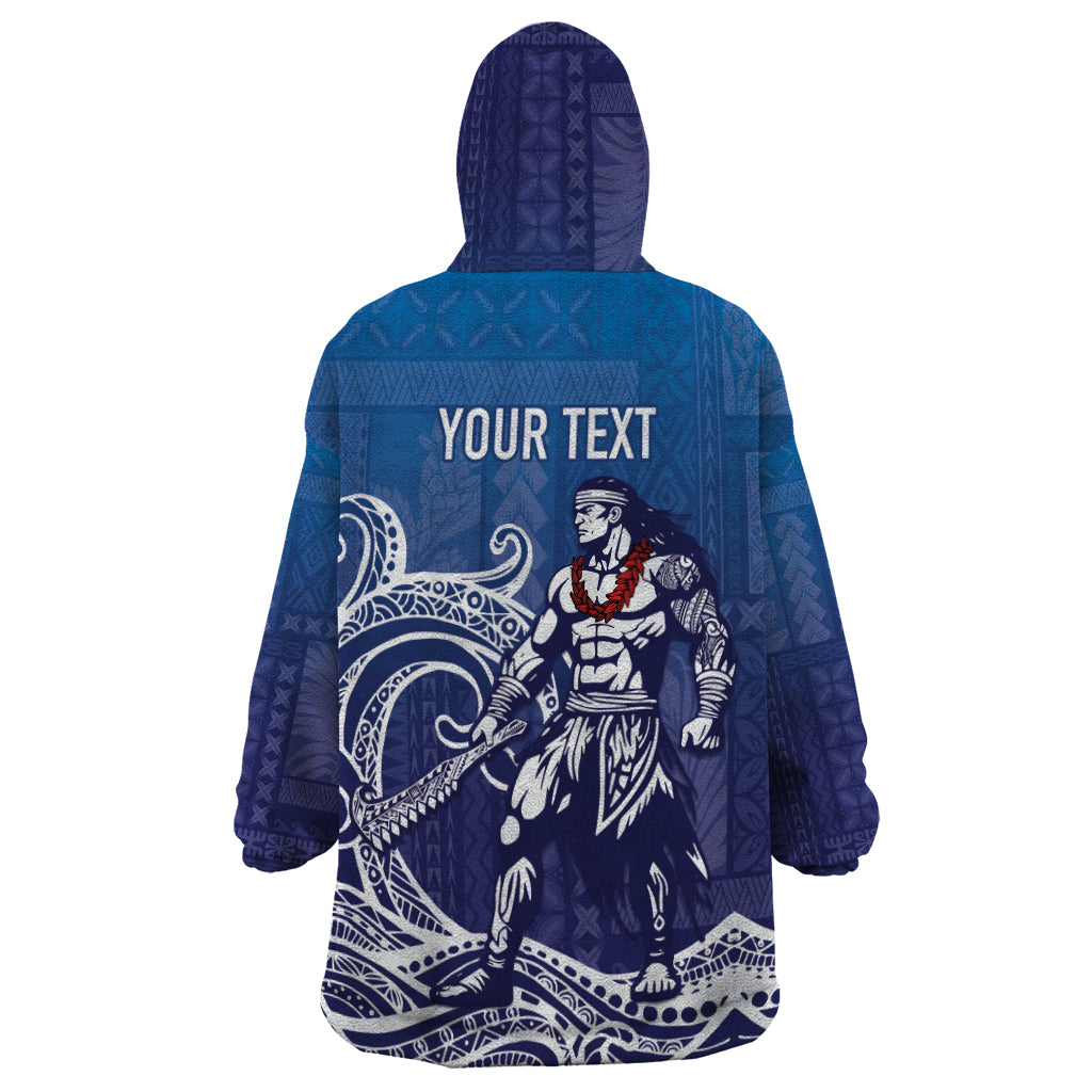 Samoa Manuia le Aso Tuto'atasi Siapo Motif Wearable Blanket Hoodie Warrior with Nifo Oti