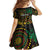 Vanuatu Personalized Aboriginal Arts Family Matching Off The Shoulder Long Sleeve Dress and Hawaiian Shirt Turtle and Iguana Special - Polynesian Pride
