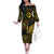 Vanuatu Personalized Aboriginal Arts Family Matching Off The Shoulder Long Sleeve Dress and Hawaiian Shirt Turtle and Iguana Special - Polynesian Pride