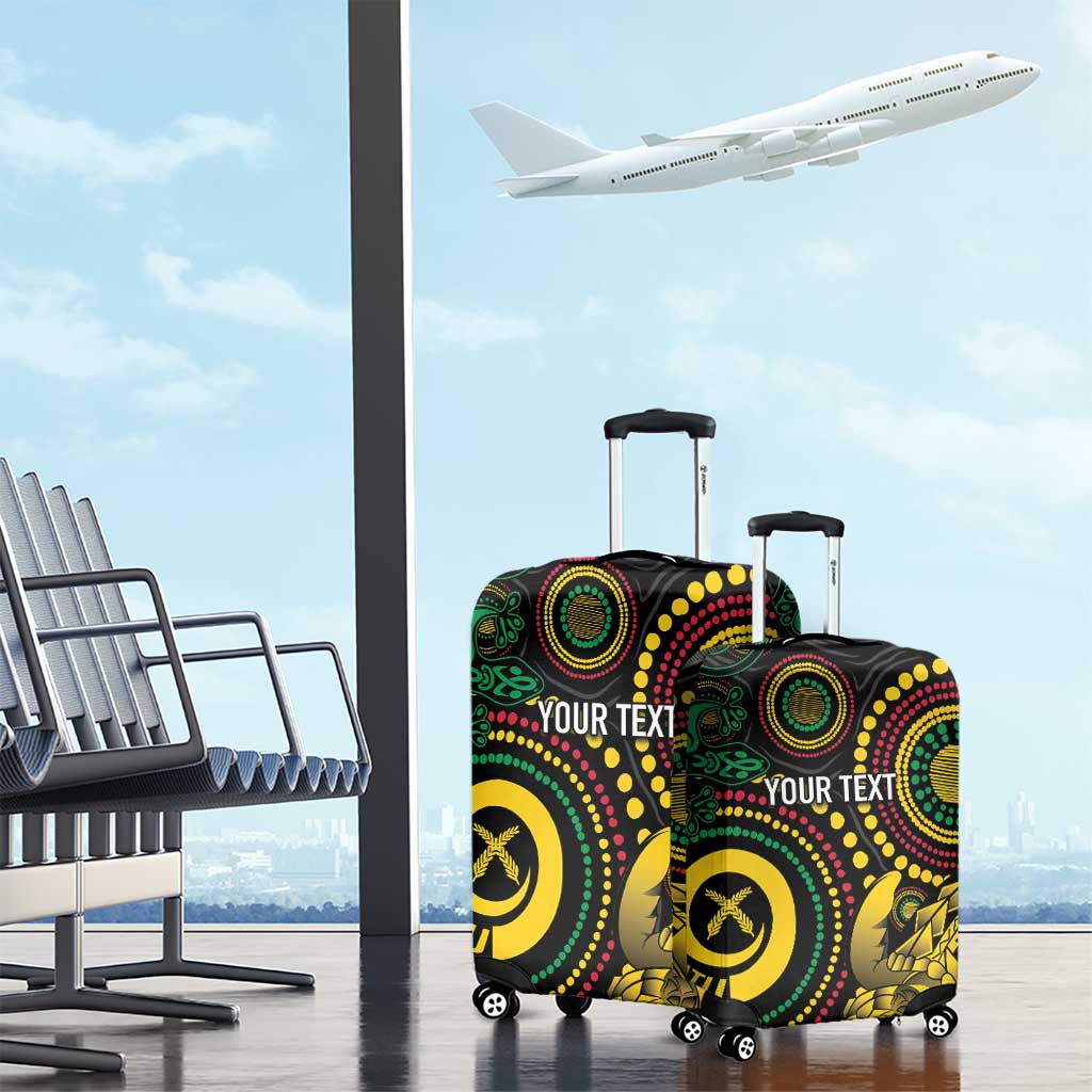 Vanuatu Personalized Aboriginal Arts Luggage Cover Turtle and Iguana Special - Polynesian Pride