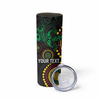 Vanuatu Personalized Aboriginal Arts Skinny Tumbler Turtle and Iguana Special - Polynesian Pride
