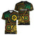 Vanuatu Personalized Aboriginal Arts Women V-Neck T-Shirt Turtle and Iguana Special - Polynesian Pride