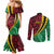 Vanuatu Personalized Tribal Couples Matching Mermaid Dress and Long Sleeve Button Shirt Aboriginal Inspired Mix Style - Polynesian Pride