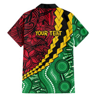 Vanuatu Personalized Tribal Family Matching Off The Shoulder Long Sleeve Dress and Hawaiian Shirt Aboriginal Inspired Mix Style LT7 - Polynesian Pride