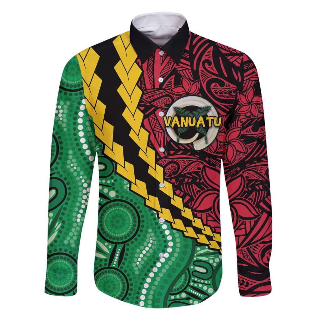 Vanuatu Personalized Tribal Family Matching Off Shoulder Maxi Dress and Hawaiian Shirt Aboriginal Inspired Mix Style - Polynesian Pride