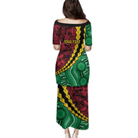 Vanuatu Personalized Tribal Family Matching Puletasi and Hawaiian Shirt Aboriginal Inspired Mix Style - Polynesian Pride