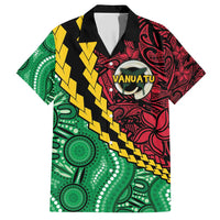 Vanuatu Personalized Tribal Family Matching Short Sleeve Bodycon Dress and Hawaiian Shirt Aboriginal Inspired Mix Style LT7 Dad's Shirt - Short Sleeve Colorful - Polynesian Pride