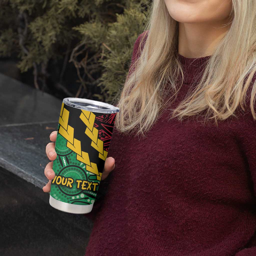 Vanuatu Personalized Tribal Tumbler Cup Aboriginal Inspired Mix Style - Polynesian Pride