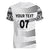 Personalised Fiji Rugby Women V Neck T Shirt Kaiviti WC 2023 Jersey Replica - White LT7 - Polynesian Pride
