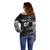 Personalised Fiji Rugby Off Shoulder Sweater Kaiviti WC 2023 Jersey Replica - Black LT7 - Polynesian Pride