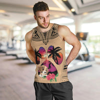 Personalised Polynesian Men Tank Top Dog Lover With Beagle - Sunset At The Beach LT7 - Polynesian Pride