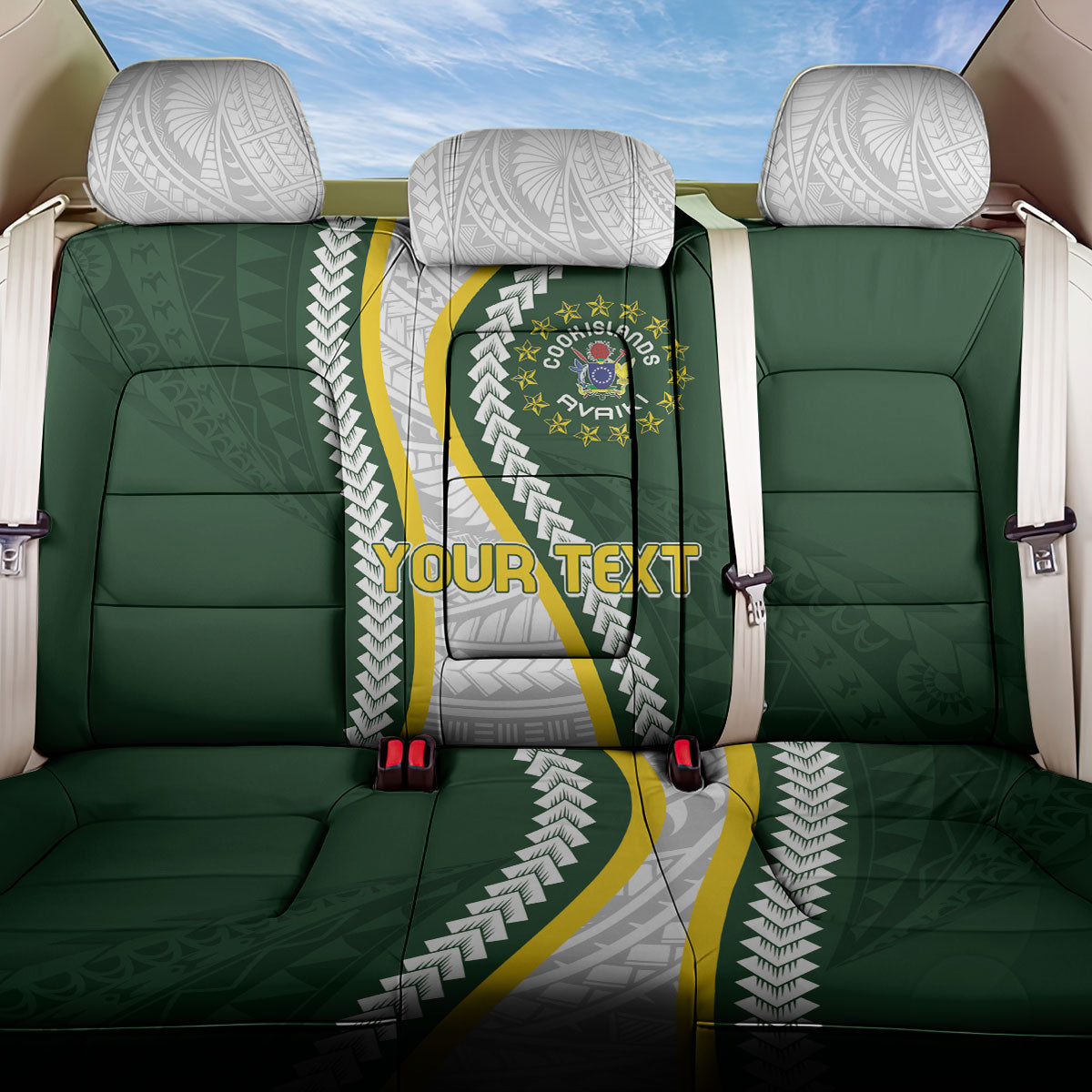 Cook Islands Rugby Personalized Avaiki Back Car Seat Cover GO Kuki