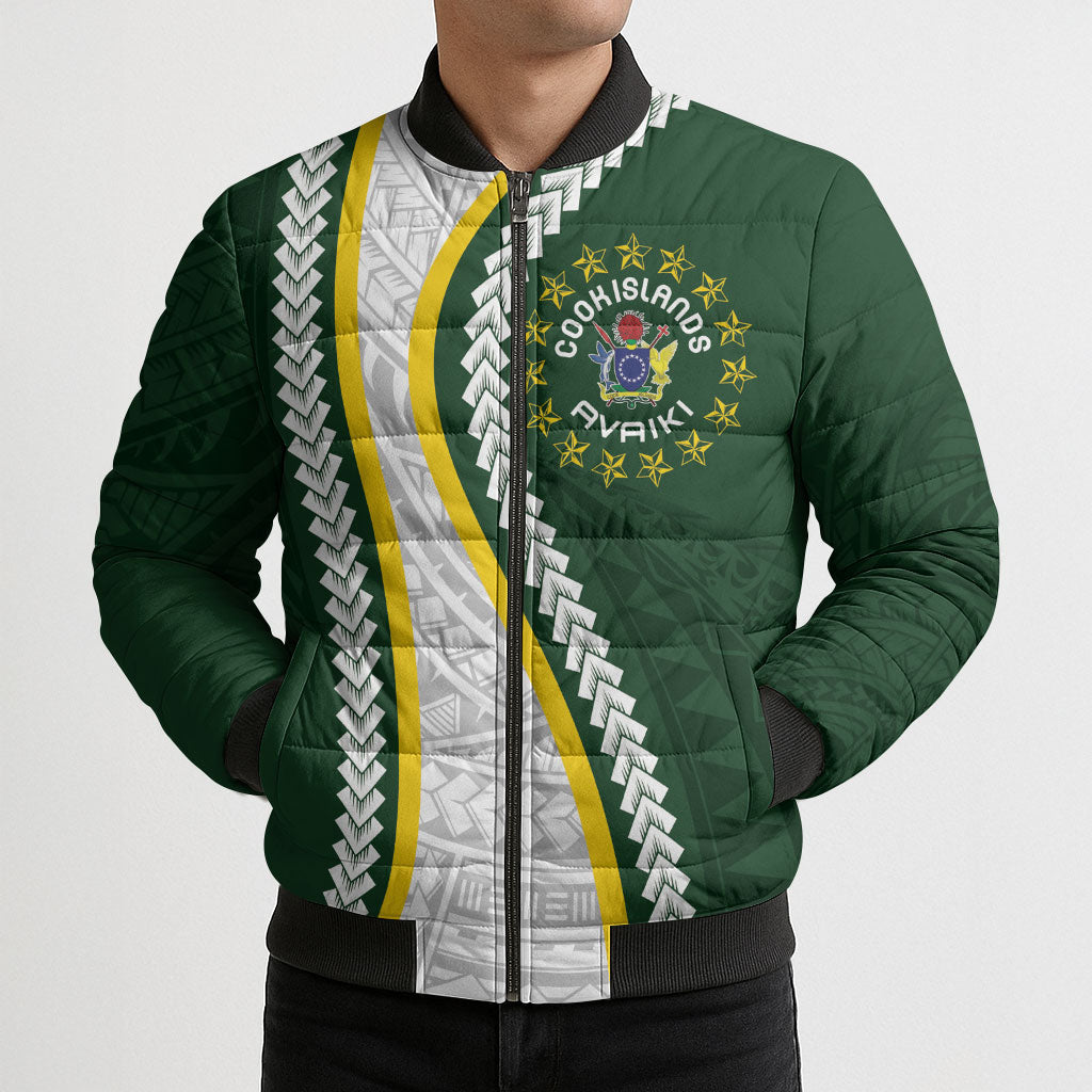Cook Islands Rugby Personalized Avaiki Bomber Puffer Jacket GO Kuki