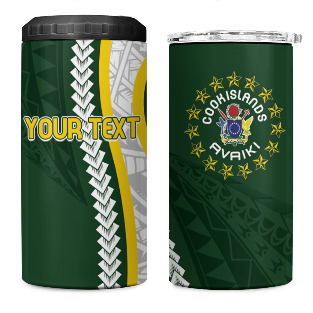 Cook Islands Rugby Personalized Avaiki 4 in 1 Can Cooler Tumbler GO Kuki