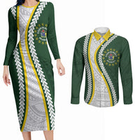 Cook Islands Rugby Personalized Avaiki Couples Matching Long Sleeve Bodycon Dress and Long Sleeve Button Shirt GO Kuki