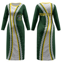 Cook Islands Rugby Personalized Avaiki Couples Matching Long Sleeve Bodycon Dress and Long Sleeve Button Shirt GO Kuki