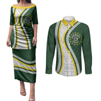 Cook Islands Rugby Personalized Avaiki Couples Matching Puletasi and Long Sleeve Button Shirt GO Kuki