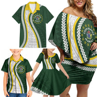 Cook Islands Rugby Personalized Avaiki Family Matching Off Shoulder Short Dress and Hawaiian Shirt GO Kuki