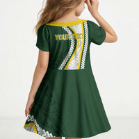 Cook Islands Rugby Personalized Avaiki Kid Short Sleeve Dress GO Kuki