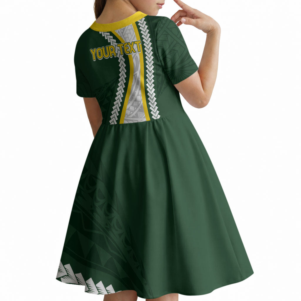 Cook Islands Rugby Personalized Avaiki Kid Short Sleeve Dress GO Kuki