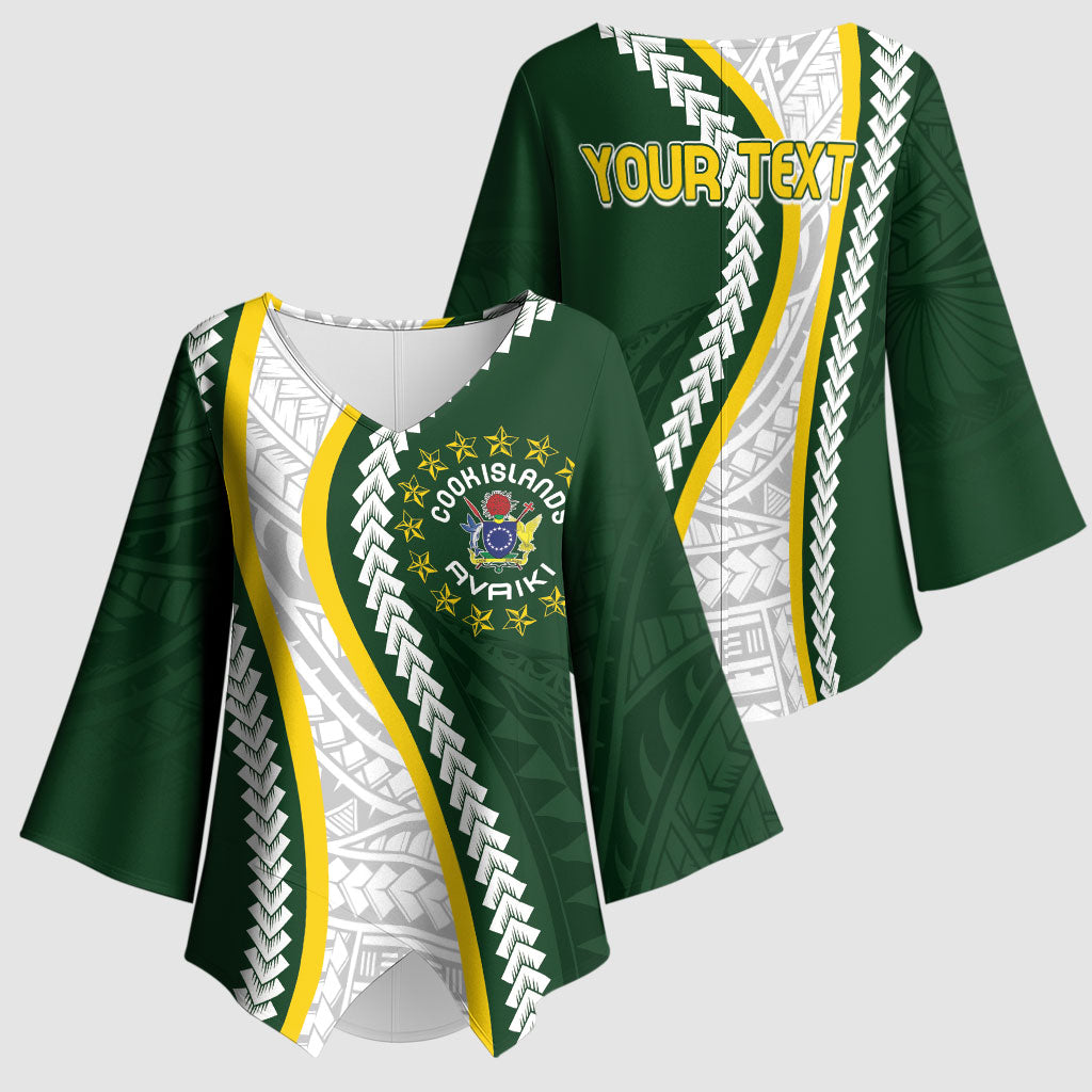 Cook Islands Rugby Personalized Avaiki Kimono Sleeve Blouse GO Kuki